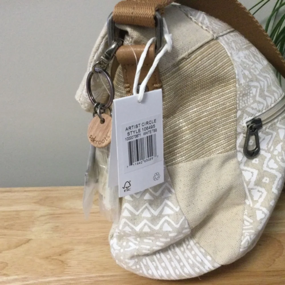 Sakroots Artist Circle Sand-Colored Canvas Crossbody Bag, NWT - Picture 7 of 7